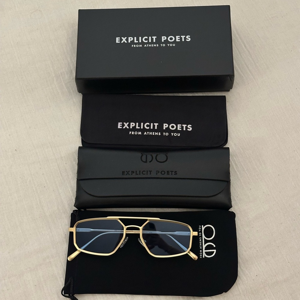 Explicit Poets Gold and Blue Sunglasses